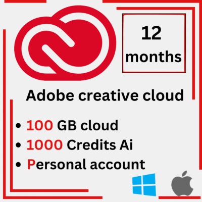 Adobe Creative cloud subscription 2024-2025 12 months Mac And Pc
